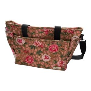 Cath Kidston Little Tripper Tea Rose Floral Camel Tote Crossbody Bag